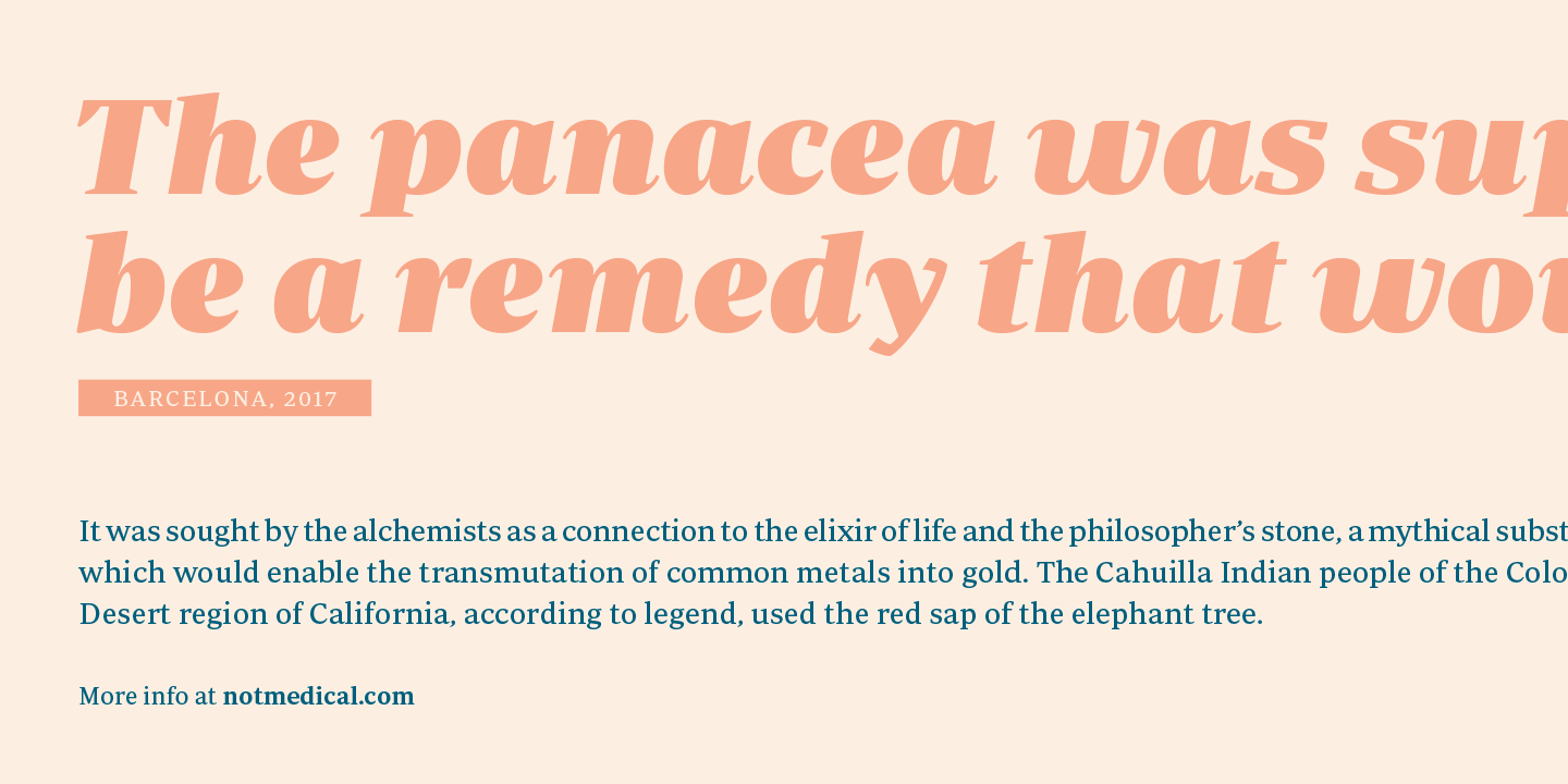 Ejemplo de fuente Periodico Display Italic